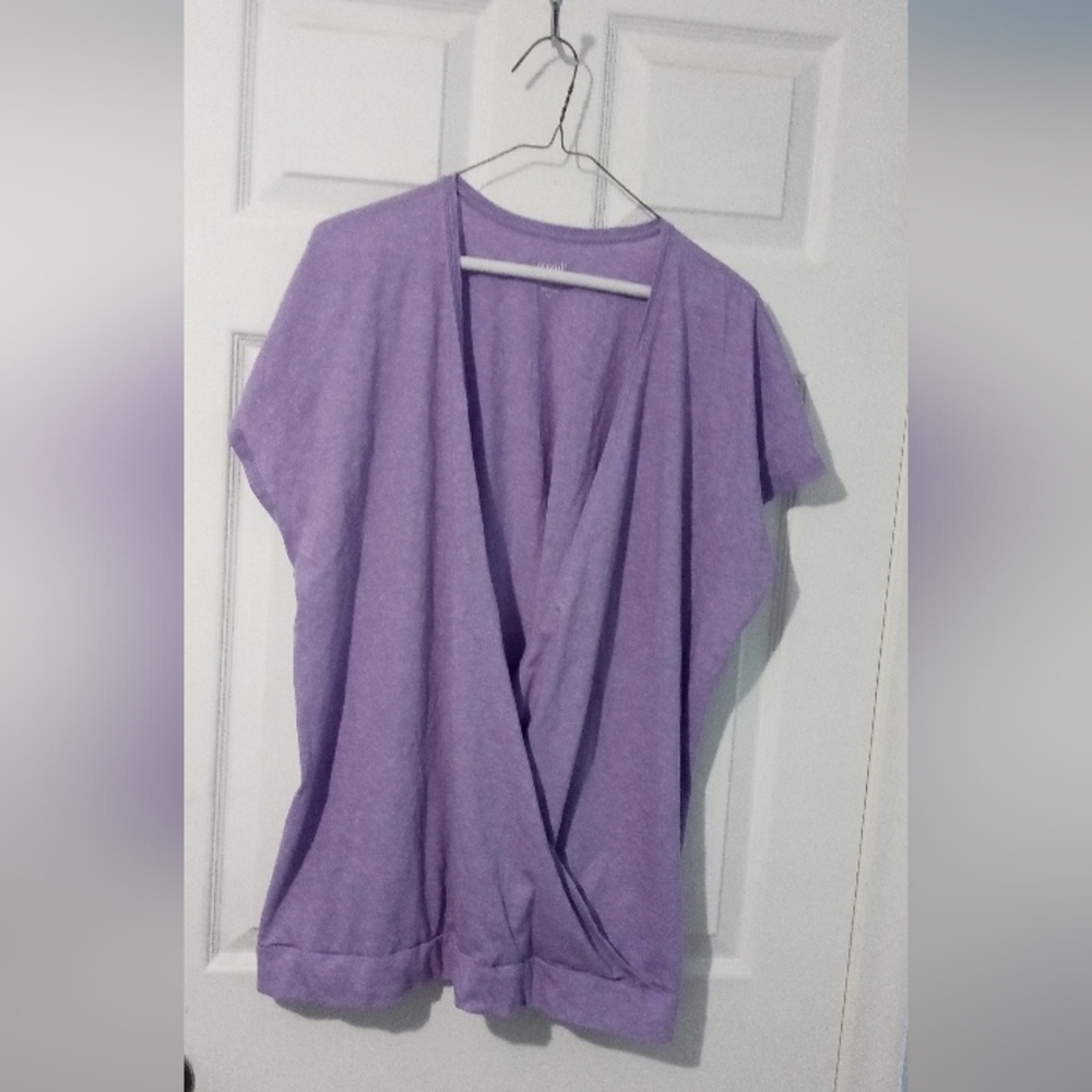 Lavender Wrap Short Sleeve Top